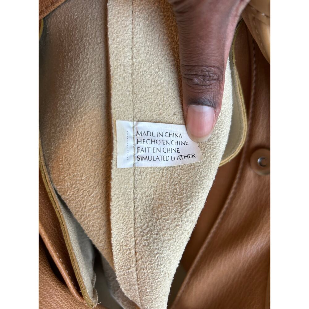 🥶 Faux Leather Tan Handbag - Picture 6 of 6